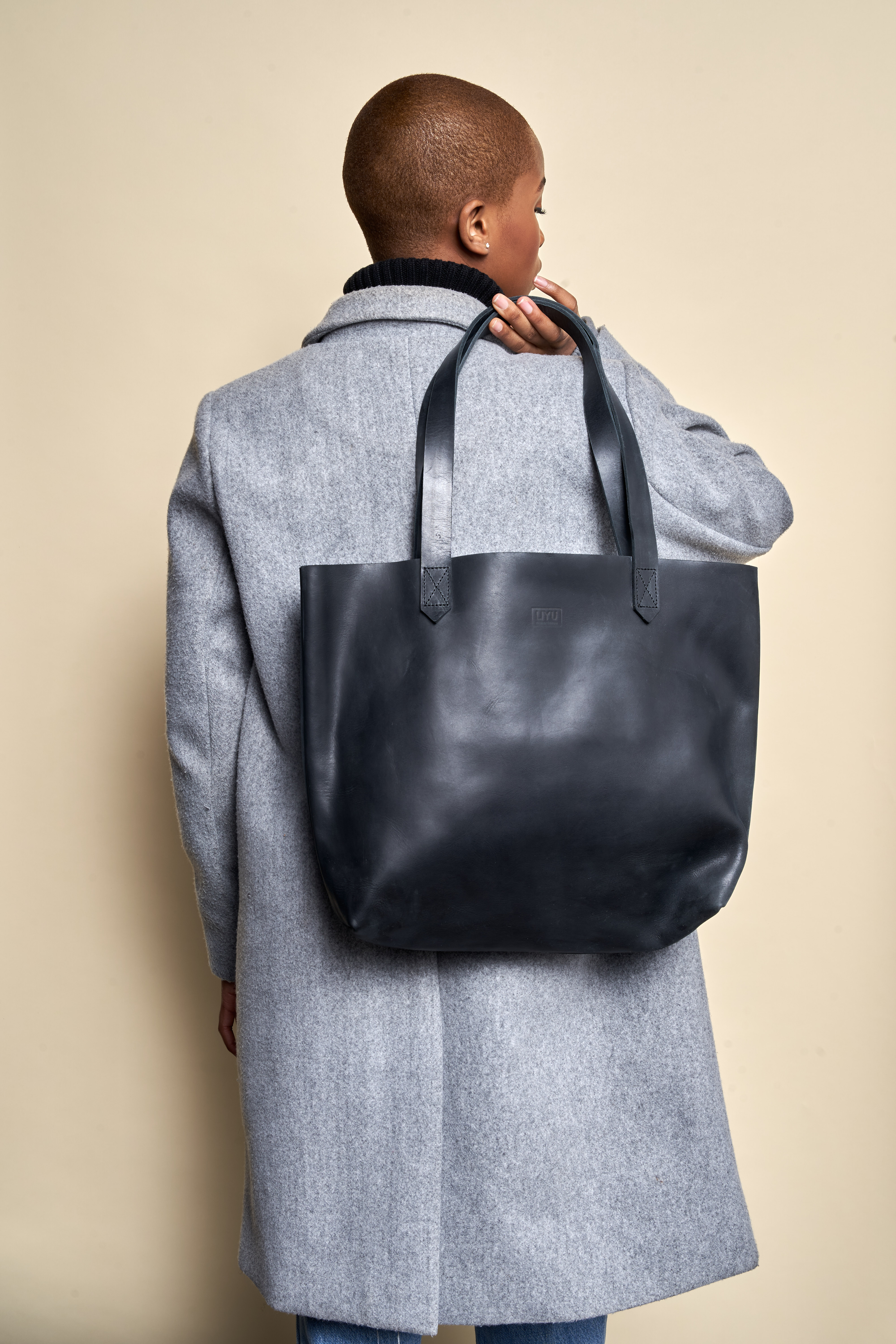 LIYU leather tote bag for work